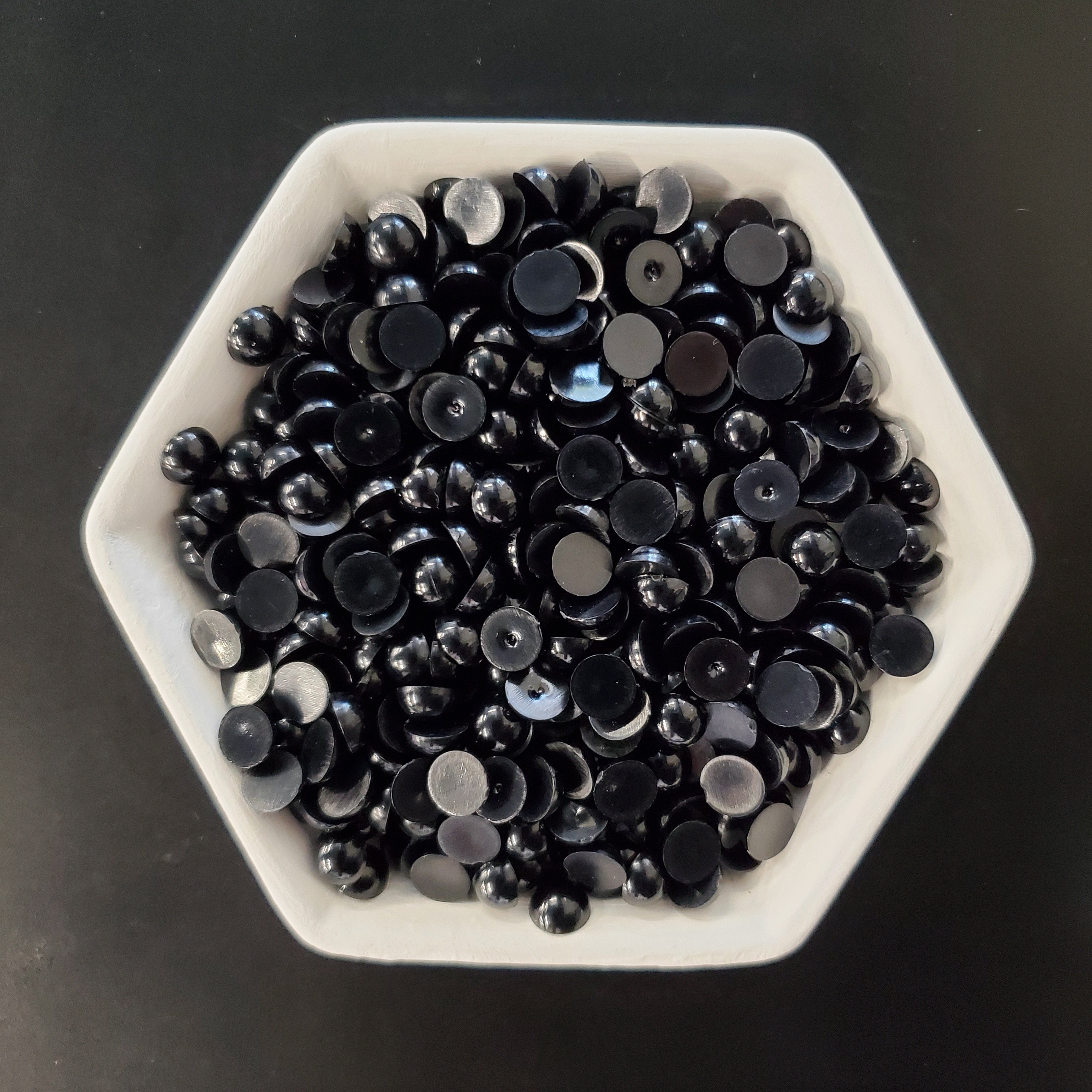 Jet Black Resin Bags Decoden Cabochon Flatback Pearls – Be Createful